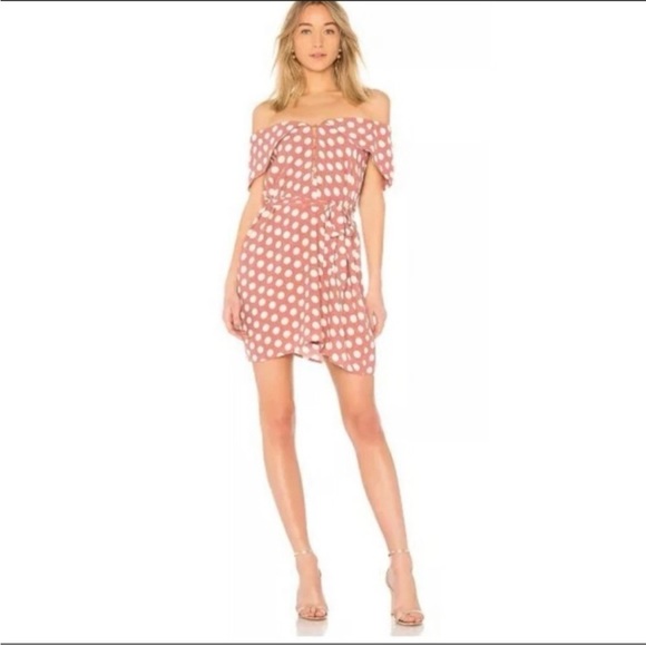 REVOLVE Dresses & Skirts - House of Harlow‎ 1960 X Revolve Lark Dress In Mauve Polka Dot Mini Dress Small